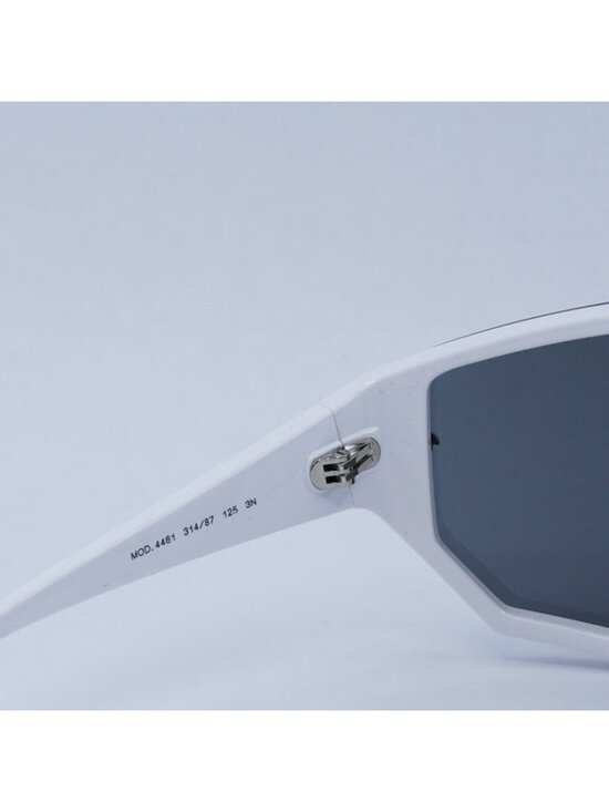 Versace VE4461 314/87 Sunglasses White Shield Frame,Grey with Silver Clip-On main image 8